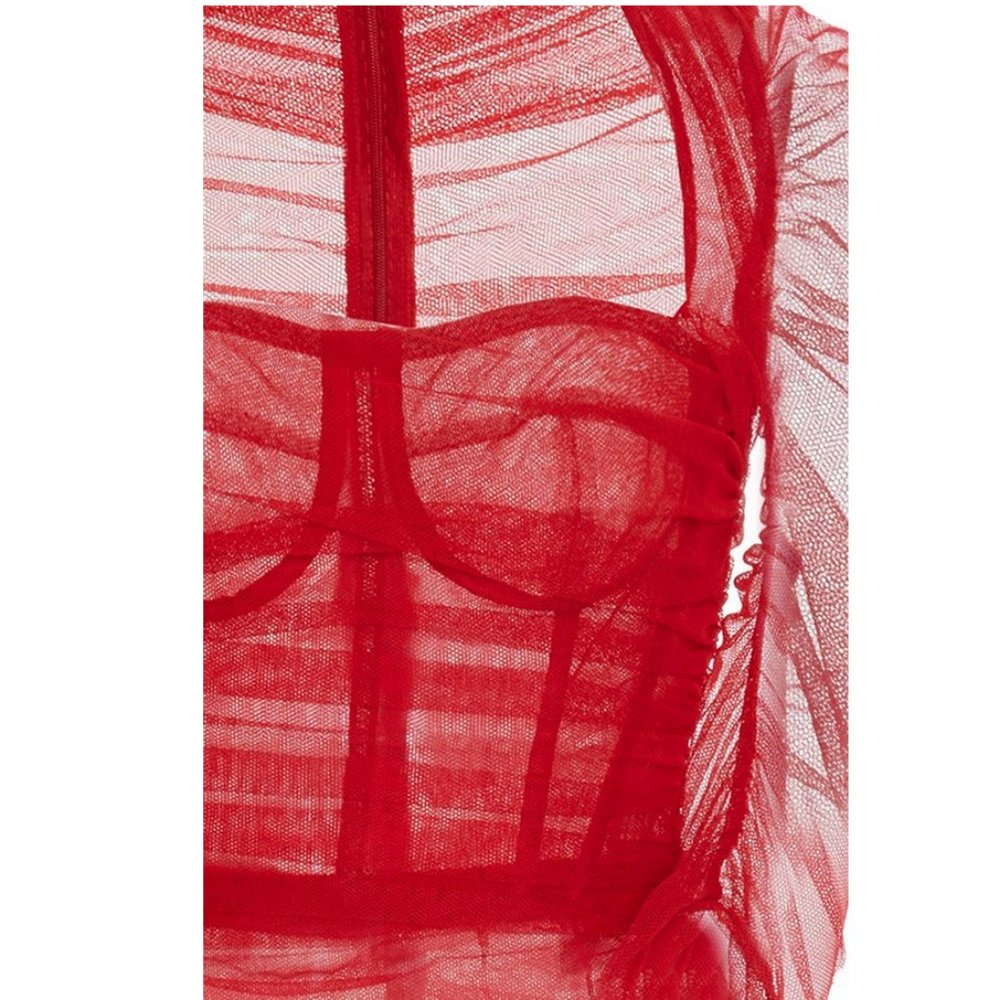 Auc New Runway D&G Bustier Ruched Chiffon Dress - Picture 6 of 14